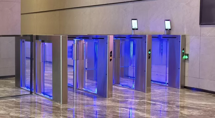 DR TD 6621B Stainless Steel Speed Gate with Blue LED Lighting 