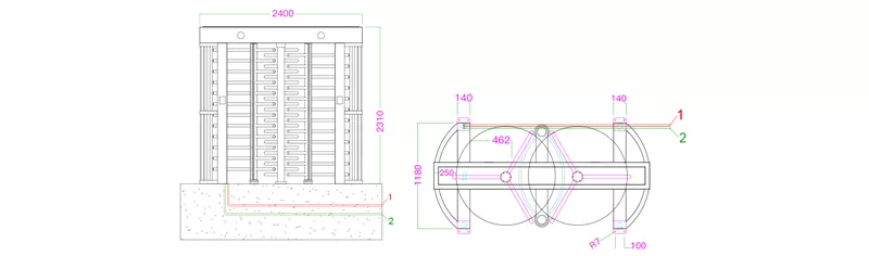 Details of Full Height Turnstile DR.TD.6771A-2