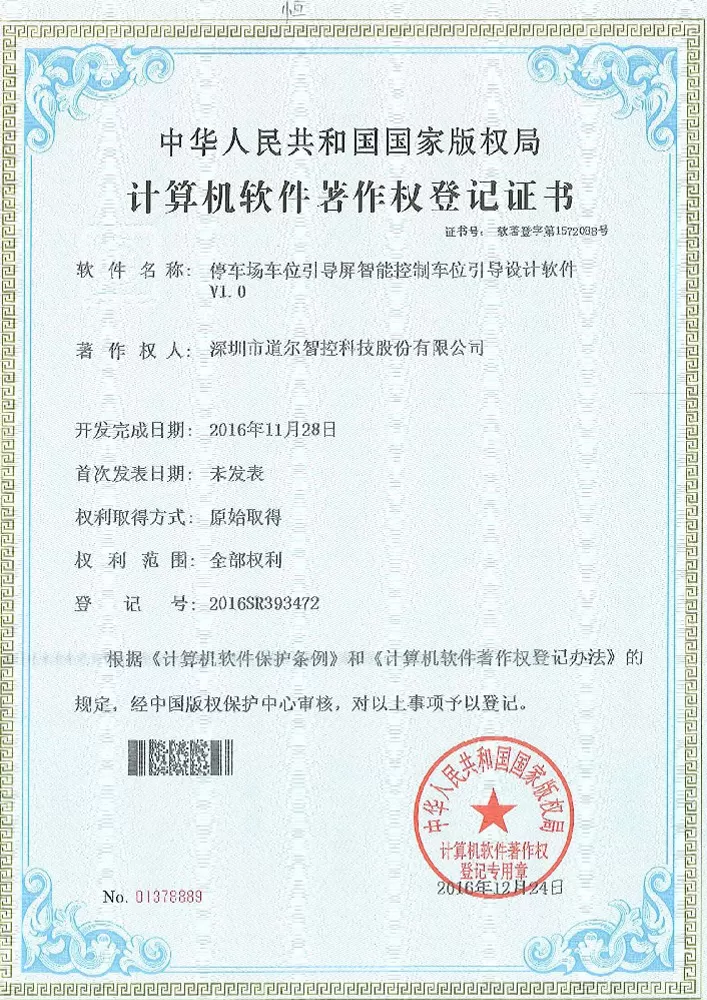 Parking System Software Copyright